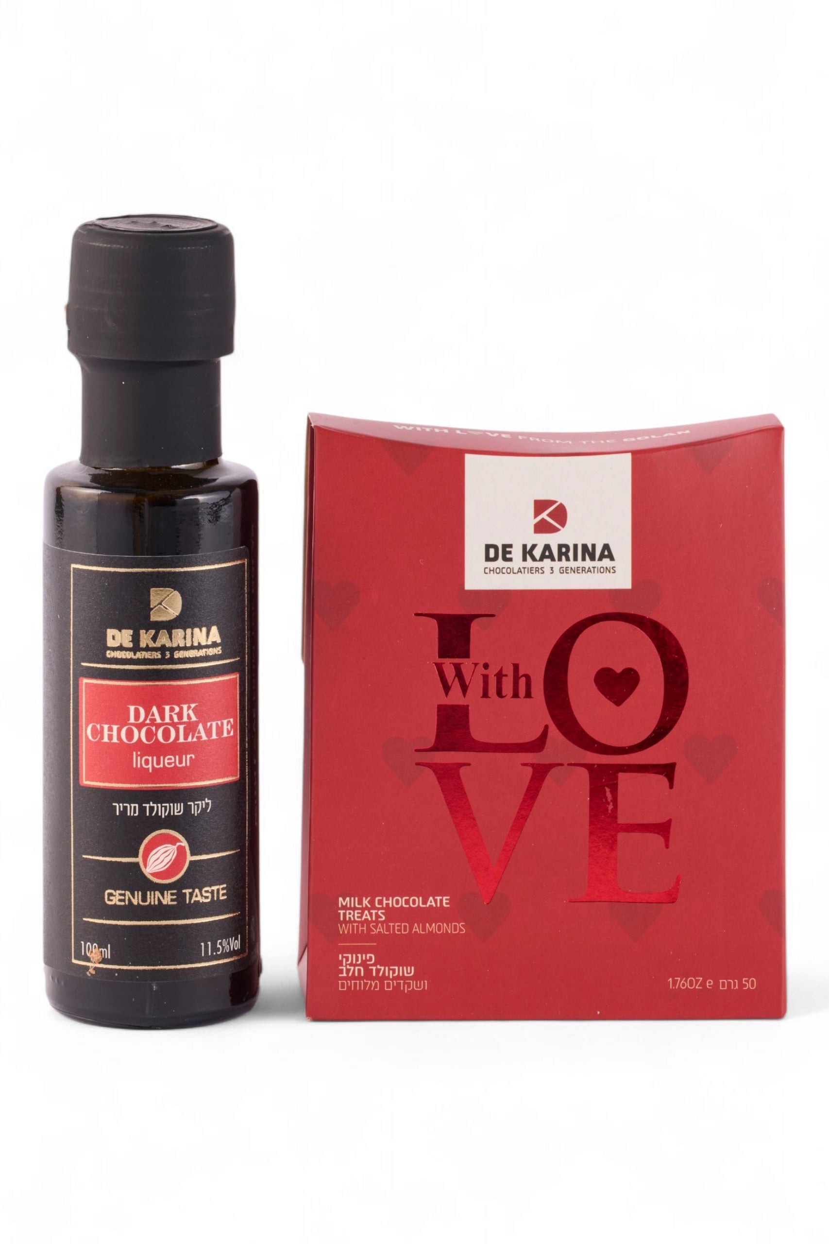 De Karina liqueur dark chocolate and chocolate bundle
