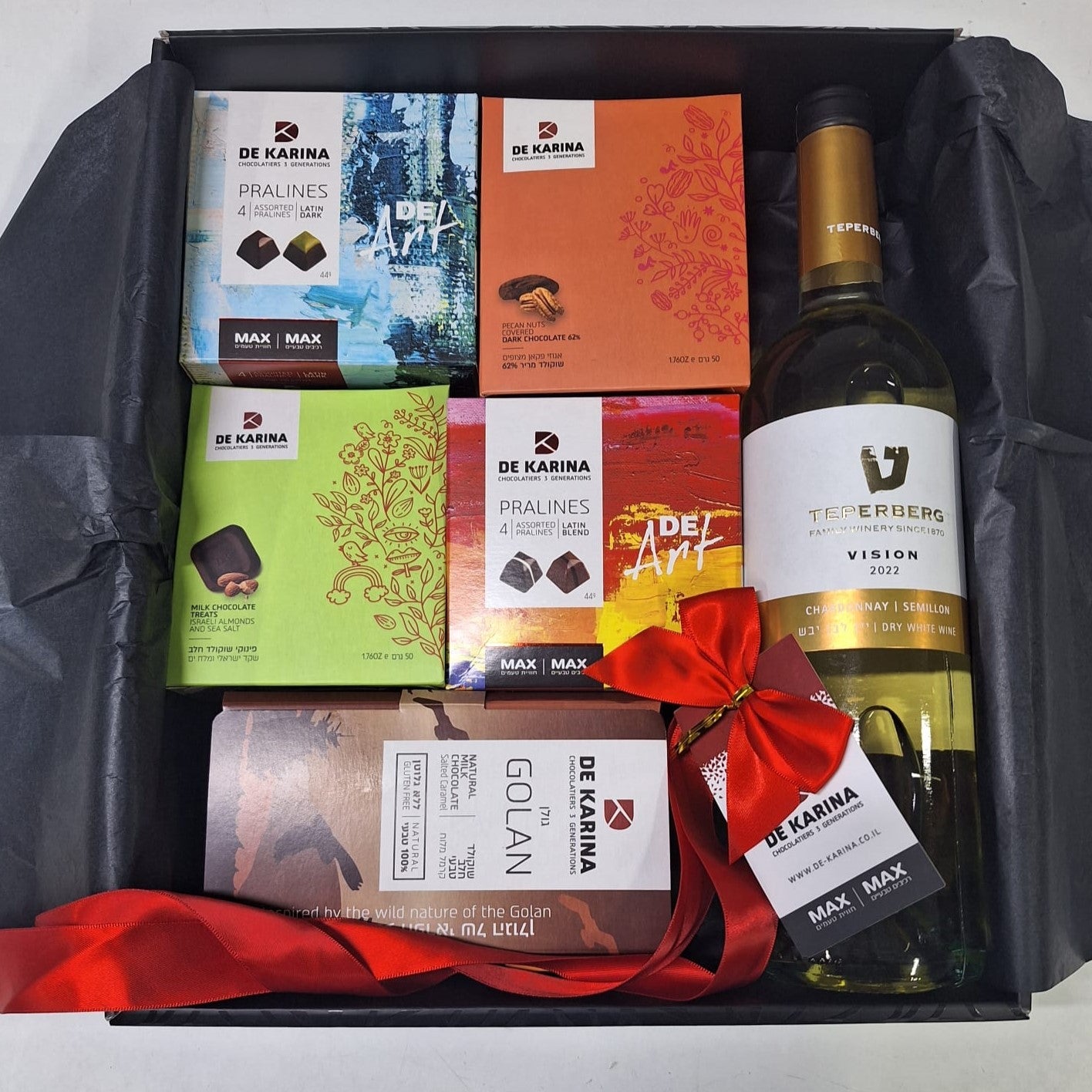 ELEGANT מארז בוטיק שוקולד ויין