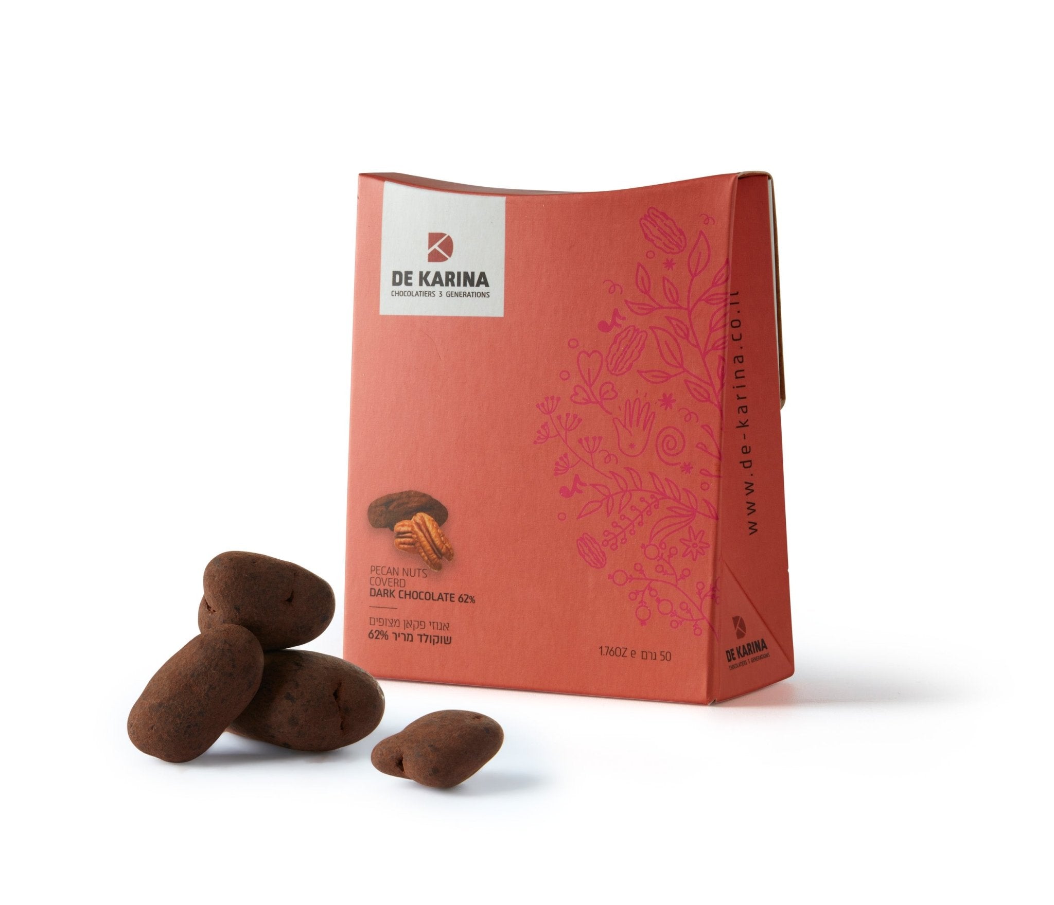 אגוזי פקאן מצופים שוקולד מריר